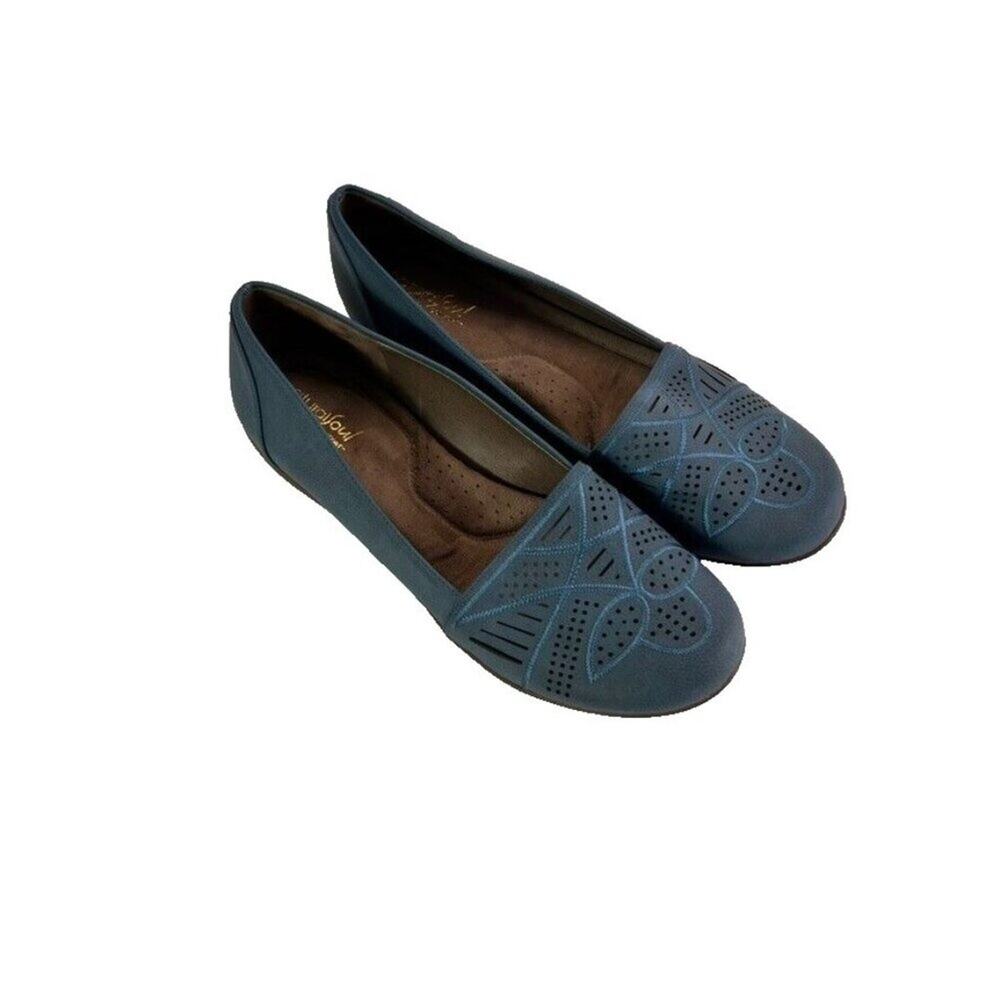 Natural Soul Naturalizer Ballet Flats Womens 11M Blue Green Greenwich Perforated